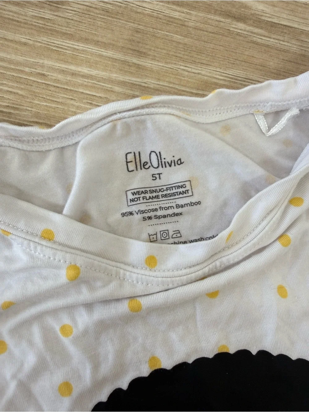 Elle Olivia Bamboo Yellow Striped Pajama Set